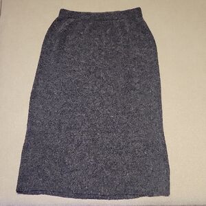 Vintage Skirt Silk Angora Rabbit Gray MIdi Length Small Winter Classic Raoul